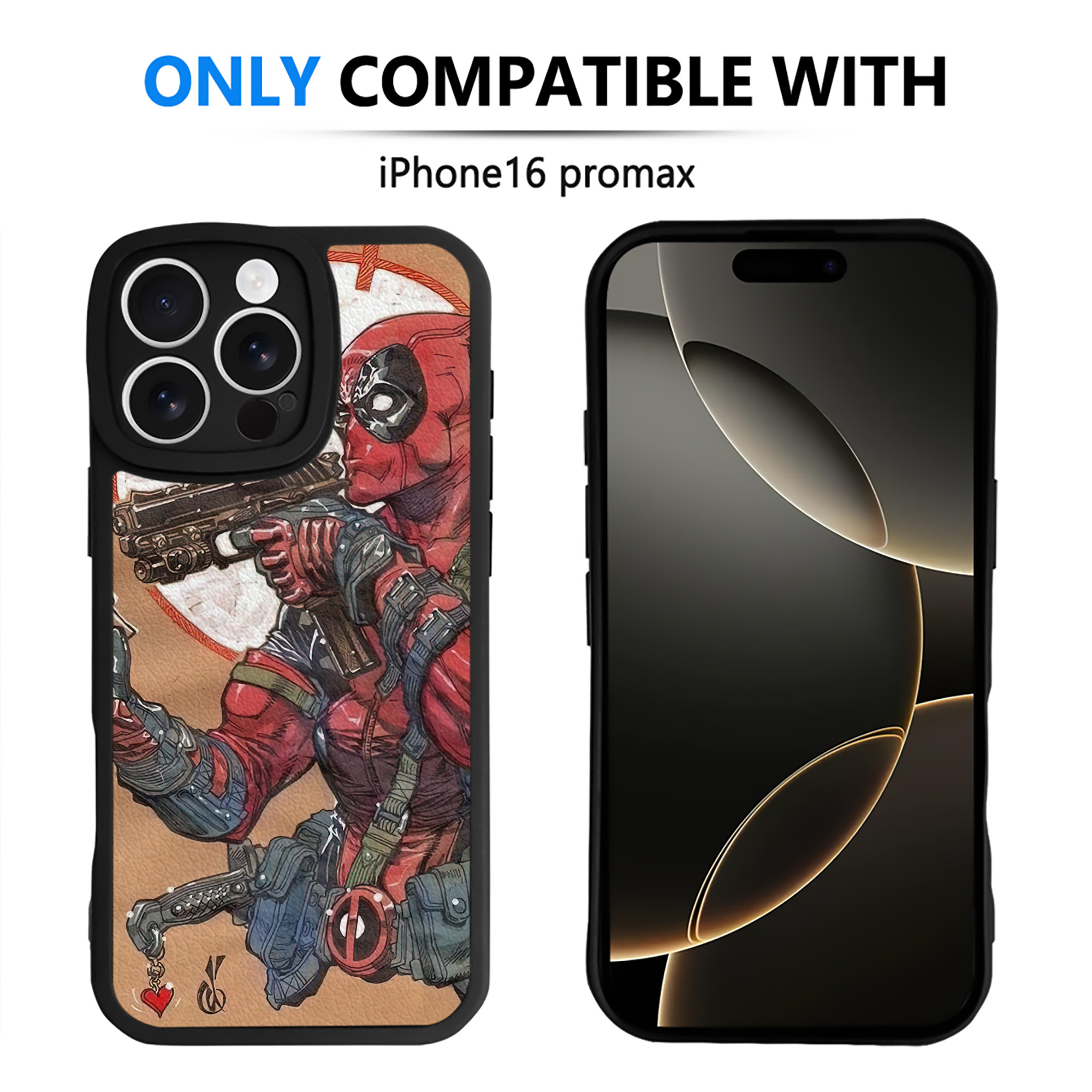 （画像用） Deadpool デッドプール 【iPhone 16シリーズ対応】シリコンスマホケース（レザー調） 材質：シリコン
